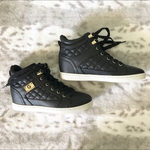 🖤 GUESS Hidden Heel High-Top Wedge Sneaker